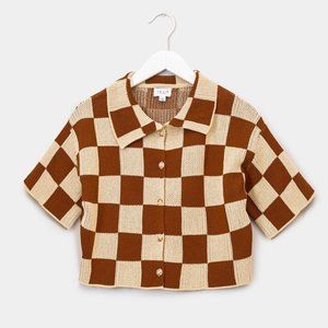 Le Lis Checkered Button Top